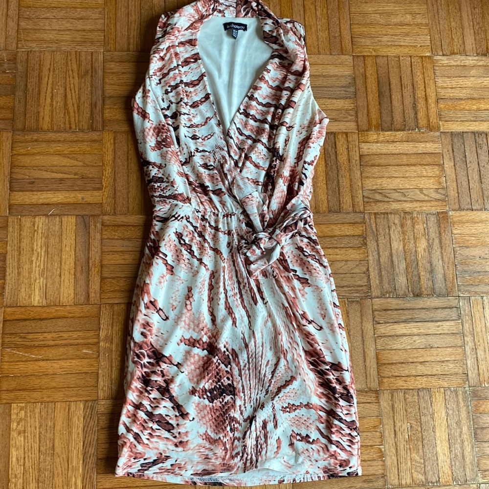Le Château snake print wrap Mini dress